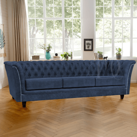 Sofa trzyosobowa pikowana Chesterfield HASSO