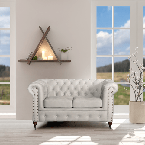 Sofa dwuosobowa pikowana Chesterfield VINCENT