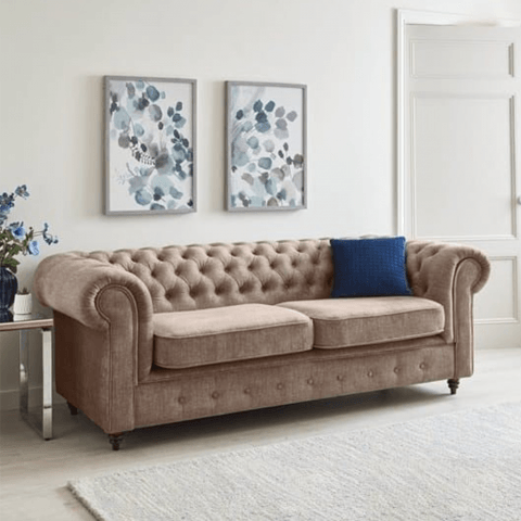 Sofa trzyosobowa pikowana Chesterfield VALENCIA