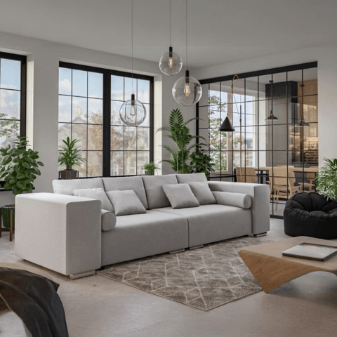 Sofa trzyosobowa z funkcją spania nowoczesna Lori