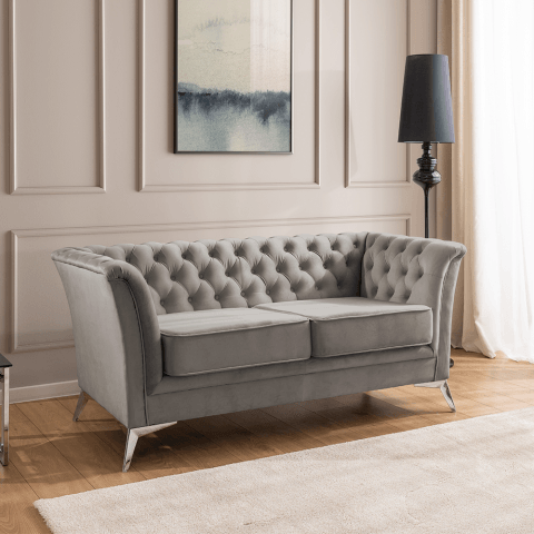 Sofa dwuosobowa pikowana Chesterfield HASSO BIS