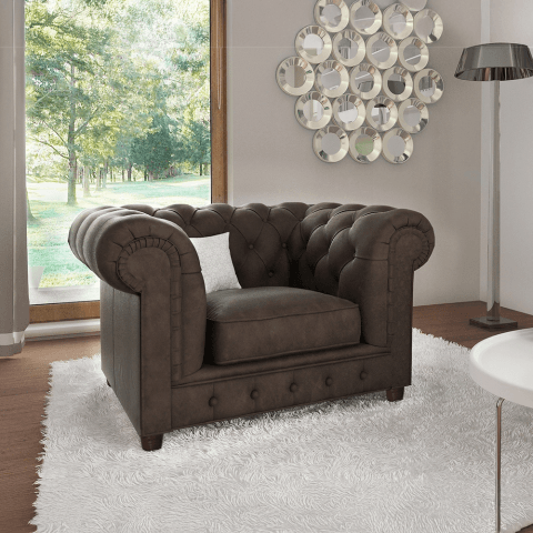Chesterfield fotel pikowany SOLARIS