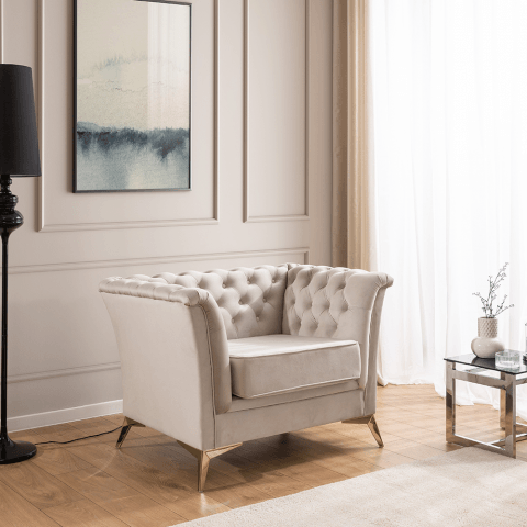 Fotel pikowany chesterfield HASSO BIS