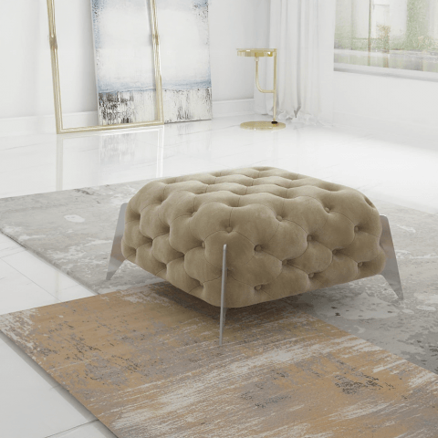 Puf pikowany Chesterfield 80x80 KALIFORNIA