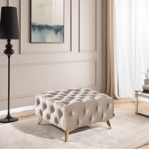 Puf pikowany Chesterfield 80x80 HASSO BIS