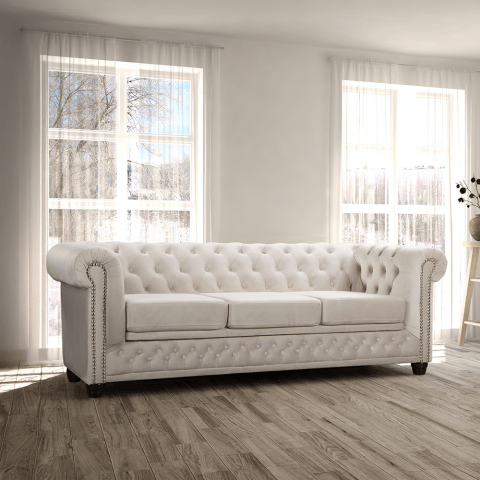 Sofa trzyosobowa pikowana Chesterfield FELIX 3