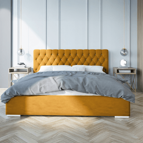 Łóżko pikowane glamour Swarovski MALLORCA