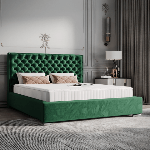 Łóżko tapicerowane glamour SPANO