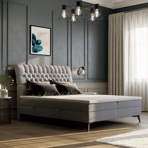 Łóżko kontynentalne pikowane glamour KOLIN