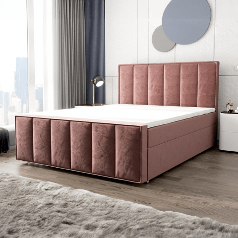 Łóżko kontynentalne z pojemnikiem na pościel Adel