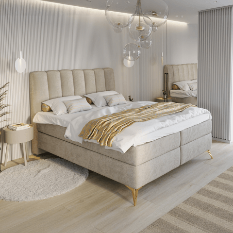 Łóżko kontynentalne z pojemnikiem na pościel Megan