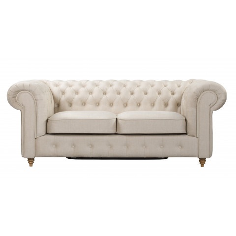 Sofa dwuosobowa pikowana Chesterfield z funkcją spania Fins