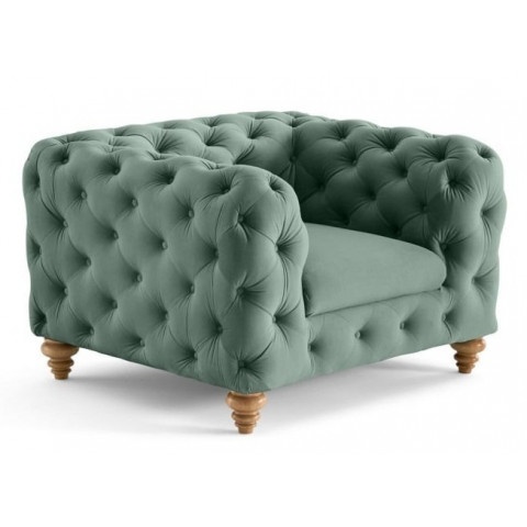 Fotel pikowany TEO WOOD Chesterfield