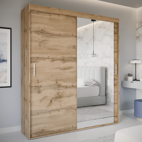 Szafa przesuwna dwudrzwiowa z lustrem na wymiar HAMAL