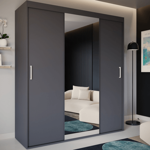 Szafa przesuwna trzydrzwiowa z lustrem na wymiar MONZA