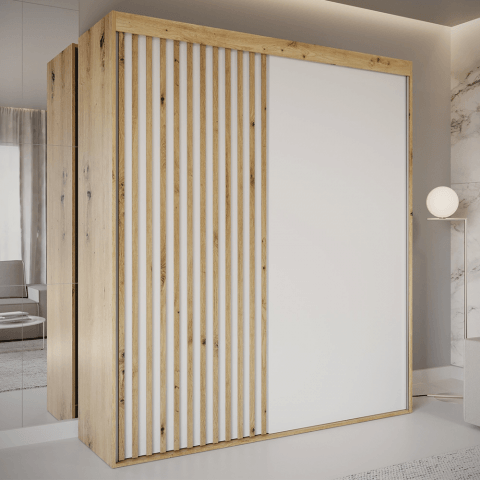 Szafa przesuwna dwudrzwiowa z lamelami na wymiar ZEUS