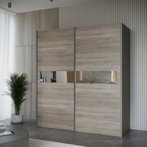 Szafa przesuwna dwudrzwiowa z lustrem na wymiar WEGA PREMIUM