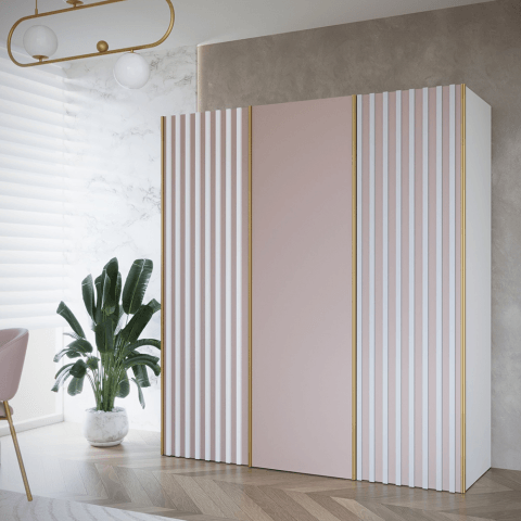 Szafa przesuwna trzydrzwiowa z lamelami na wymiar TANIA PREMIUM