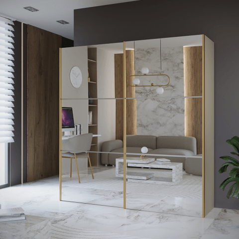 Szafa przesuwna dwudrzwiowa z lustrami na wymiar ORI PREMIUM