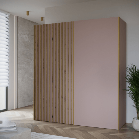 Szafa przesuwna dwudrzwiowa z lamelami na wymiar ZEUS PREMIUM