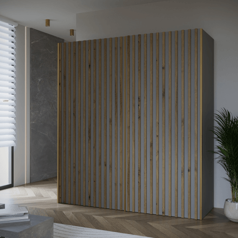 Szafa przesuwna dwudrzwiowa z lamelami na wymiar CLARA PREMIUM