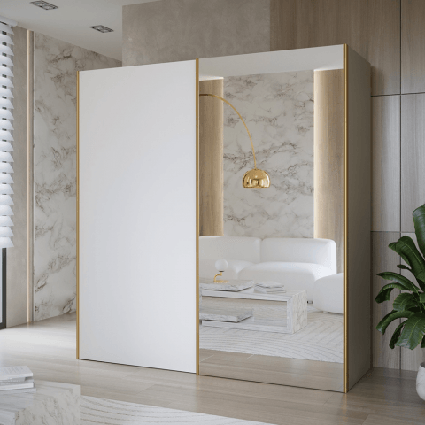 Szafa przesuwna dwudrzwiowa z lustrem na wymiar HAMAL PREMIUM