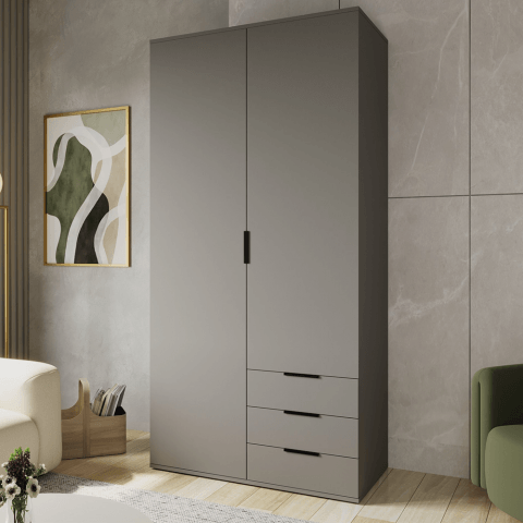 Szafa uchylna dwudrzwiowa z szufladami na wymiar Modena