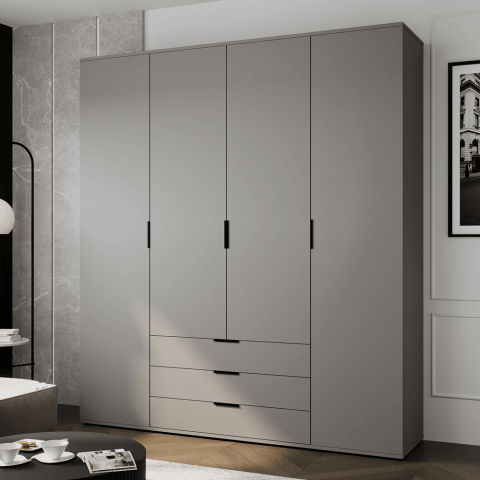 Szafa uchylna czterodrzwiowa z szufladami na wymiar Modena