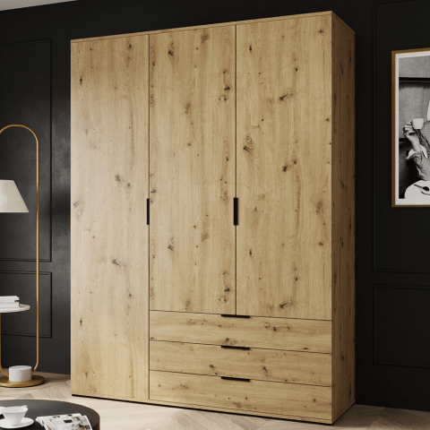 Szafa uchylna trzydrzwiowa z szufladami na wymiar Modena