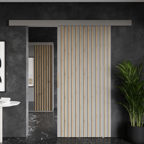 Drzwi przesuwne naścienne z lamelami AROMA