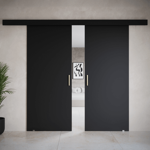 Drzwi przesuwne dwuskrzydłowe naścienne LORES