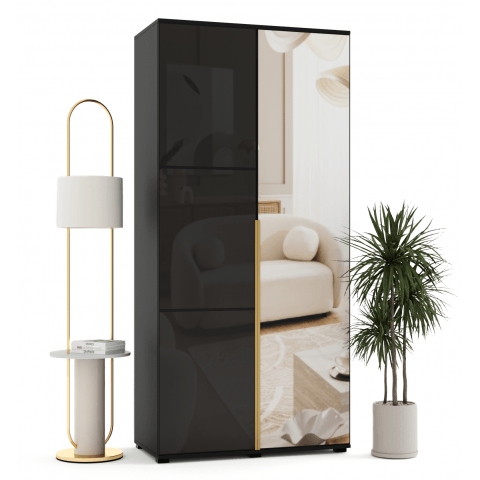 Szafa uchylna dwudrzwiowa z lustrem i lacobelem na wymiar Azora