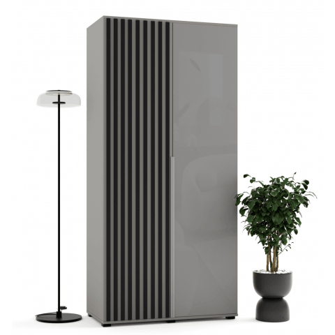 Szafa uchylna dwudrzwiowa z lacobelem i lamelami na wymiar Nola