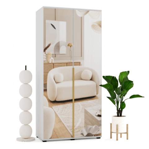 Szafa uchylna dwudrzwiowa z dużymi lustrami na wymiar Vika