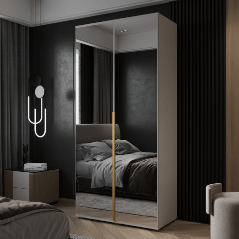 Szafa uchylna dwudrzwiowa z dużymi lustrami na wymiar Vika