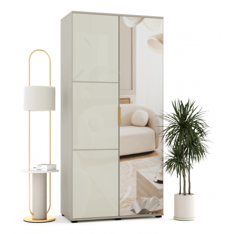 Szafa uchylna dwudrzwiowa z lacobelem i lustrem na wymiar Silva