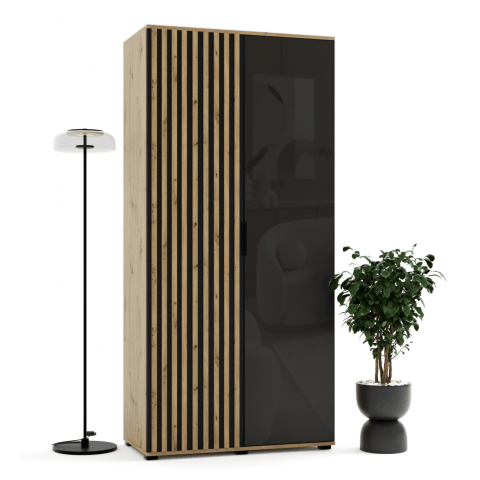 Szafa uchylna dwudrzwiowa z lacobelem i lamelami na wymiar Luka