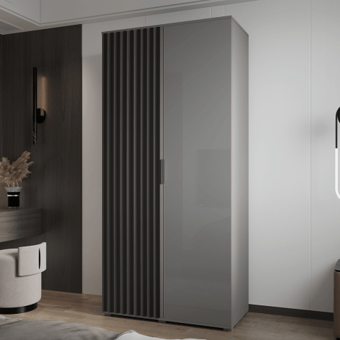 Szafa uchylna dwudrzwiowa z lacobelem i lamelami na wymiar Luka