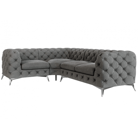 Narożnik czteroosobowy luksusowy pikowany Chesterfield TEO 1+E+2