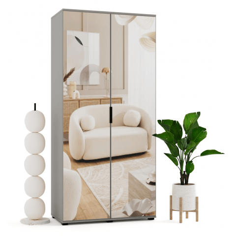 Szafa uchylna dwudrzwiowa z dużym lustrem na wymiar Inga