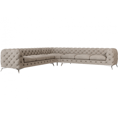 Narożnik siedmioosobowy pikowany glamour Chesterfield TEO 3+E+3