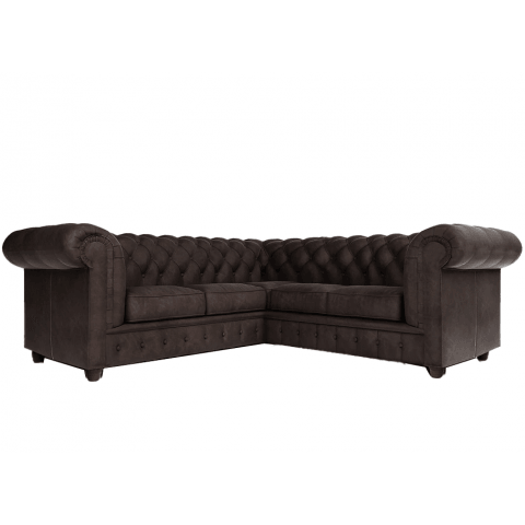 Narożnik pięcioosobowy pikowany Chesterfield SOLARIS 2+E+2