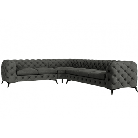 Narożnik sześcioosobowy pikowany glamour Chesterfield TEO 2+E+3