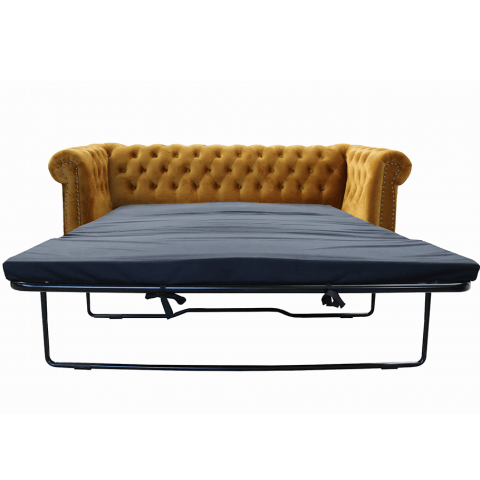 Sofa trzyosobowa z funkcją spania pikowana Chesterfield VINCENT