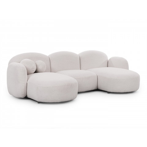 Narożnik pięcioosobowy z ozdobnymi poduszkami Bloop U