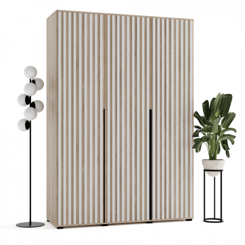 Szafa uchylna trzydrzwiowa z lamelami na wymiar Tessa