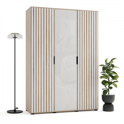 Szafa uchylna trzydrzwiowa z lamelami i lacobelem na wymiar Luka