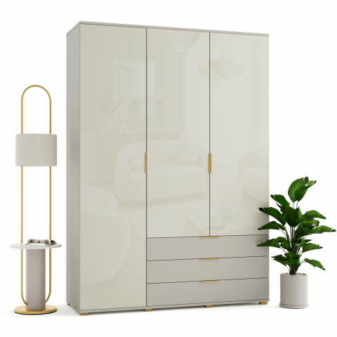 Szafa uchylna trzydrzwiowa z szufladami i lacobelem na wymiar Astra