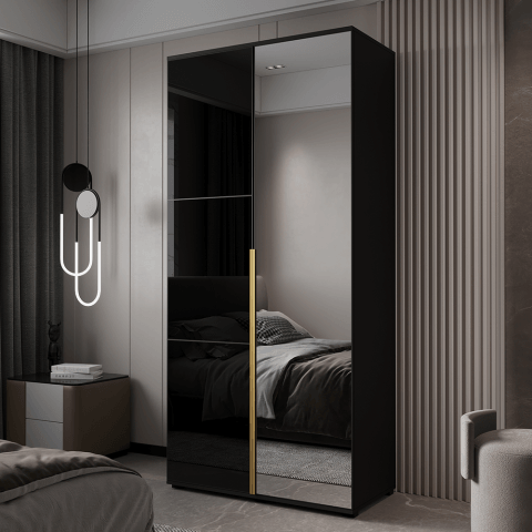 Szafa uchylna dwudrzwiowa z lustrem i lacobelem na wymiar Azora