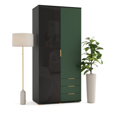 Szafa uchylna dwudrzwiowa z lacobelem i szufladami na wymiar Gabi